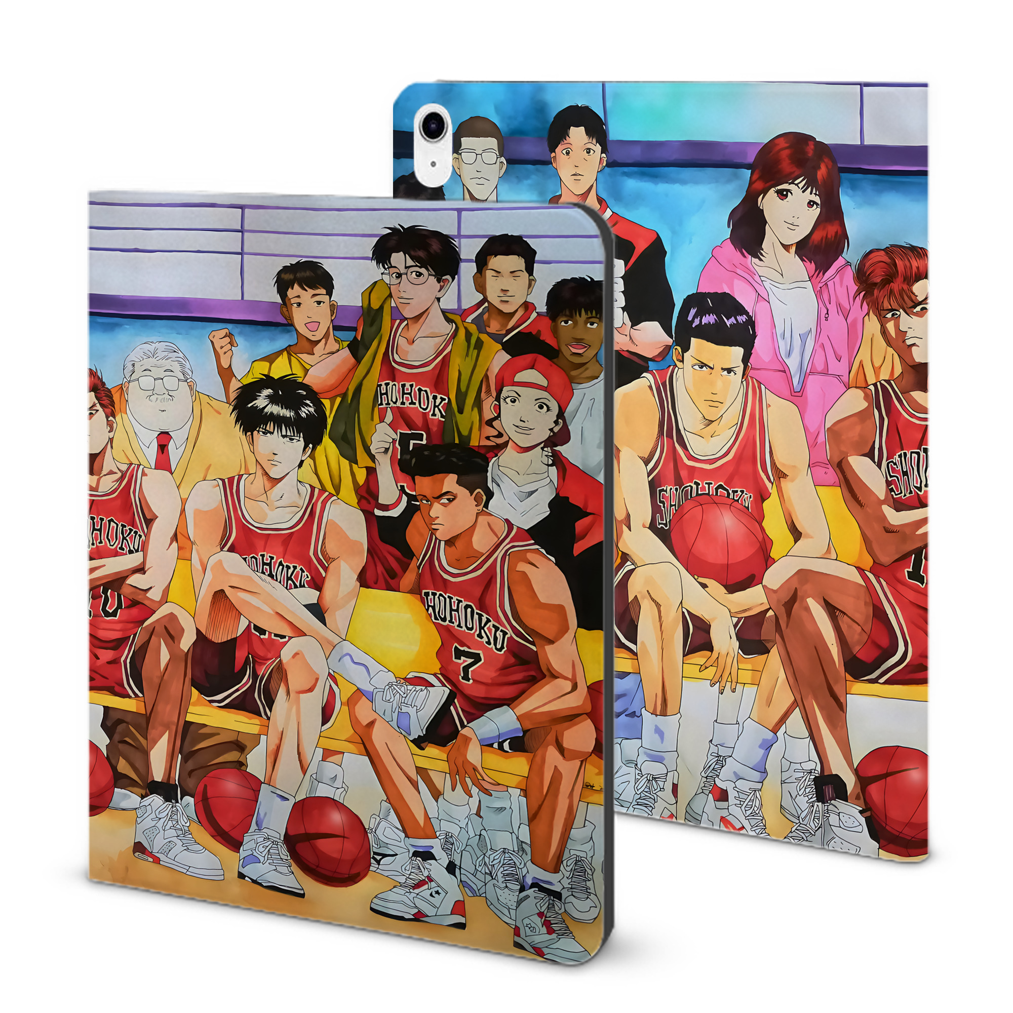 （画像用） SLAM DUNK／スラムダンク IPad ケース ブック型 PUレザー TPU 耐衝撃 軽量 薄型 ペン収納なし 全面保護 IPad 各モデル対応